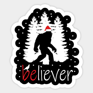 Believe Bigfoot Santa Claus Bigfoot Sasquatch Christmas Gift Sticker